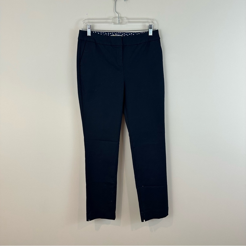 Boden Navy Blue Slitted Ankle Straight Leg Trousers Size 6R
